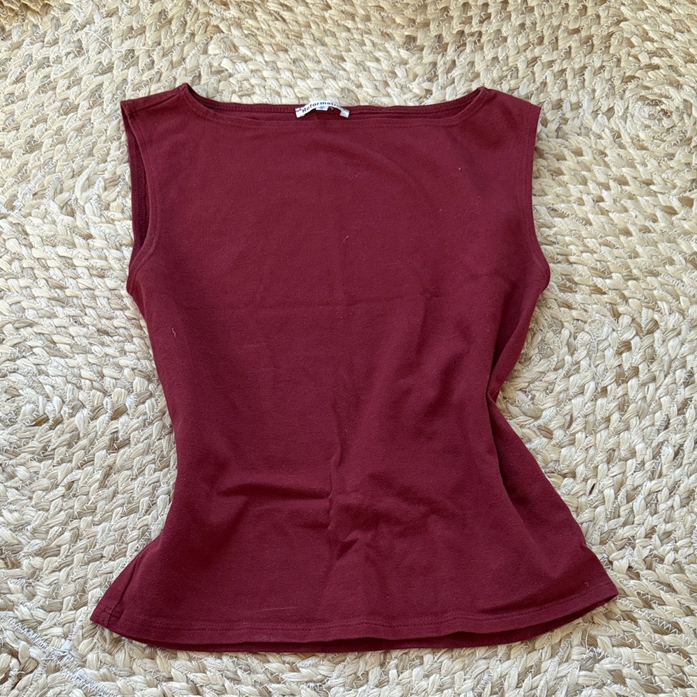 Reformation Women's Sleeveless Boatneck Top - Red